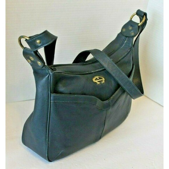 Etienne Aigner Shoulder Bag Vintage Black Leather Purse Double Compartments - Picture 7 of 9
